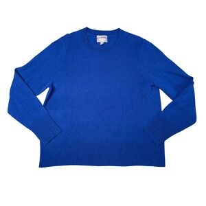 J.Crew Cashmere Sweater Women Large Royal Blue Excellent Classic Fit Crewneck